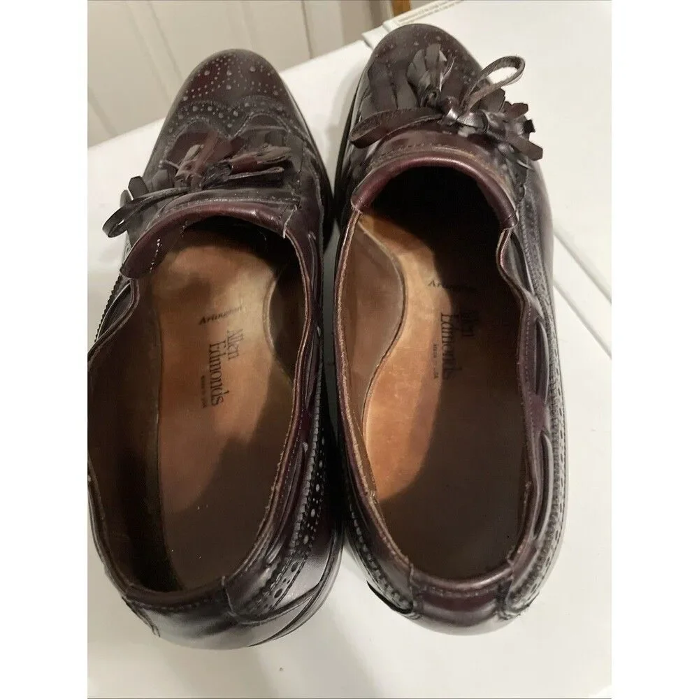 Allen Edmonds Arlington Wingtip Brogue Kiltie Tassel Loafers Burgundy Men's 10 D